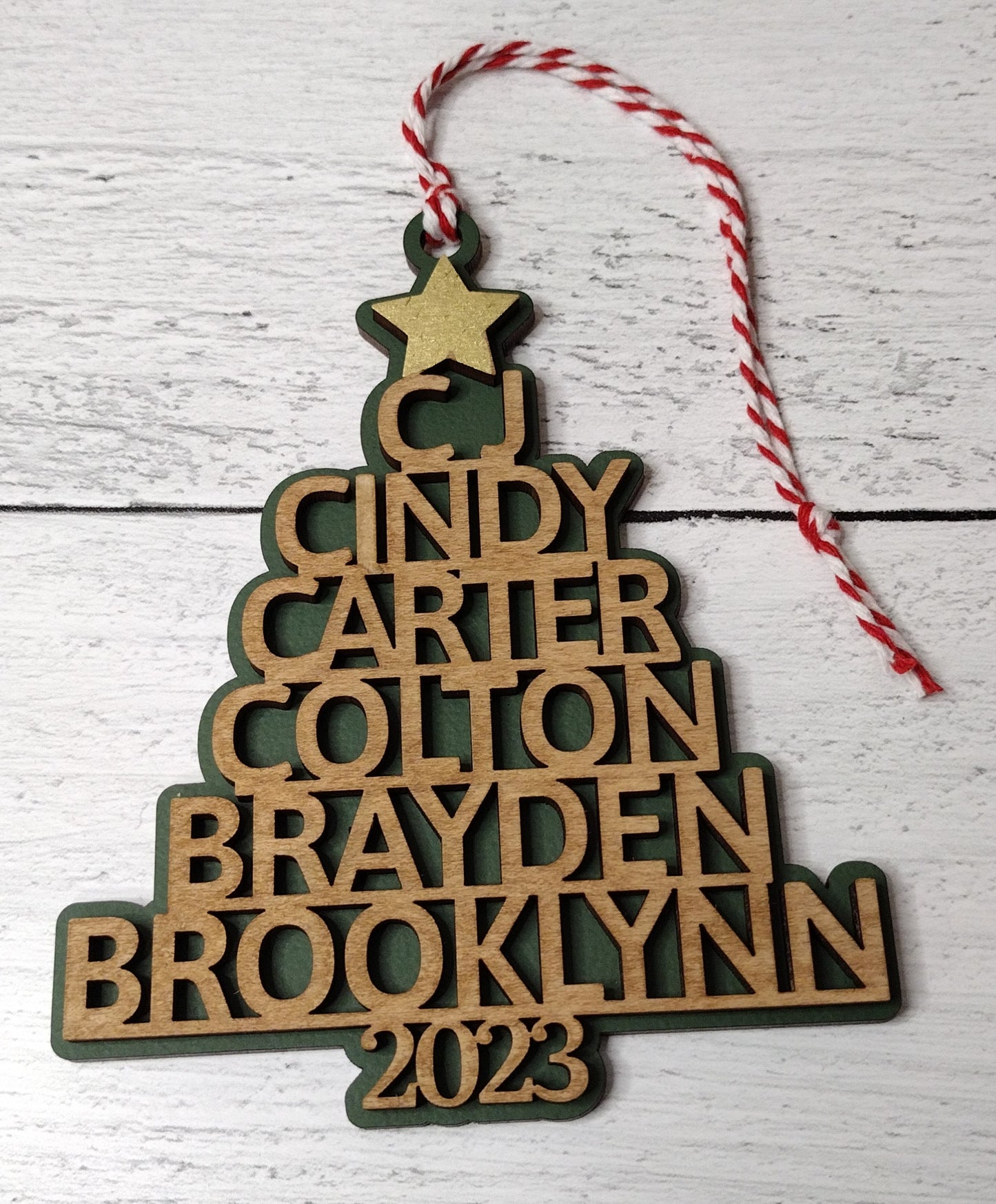 Custom Family Christmas Tree Ornament