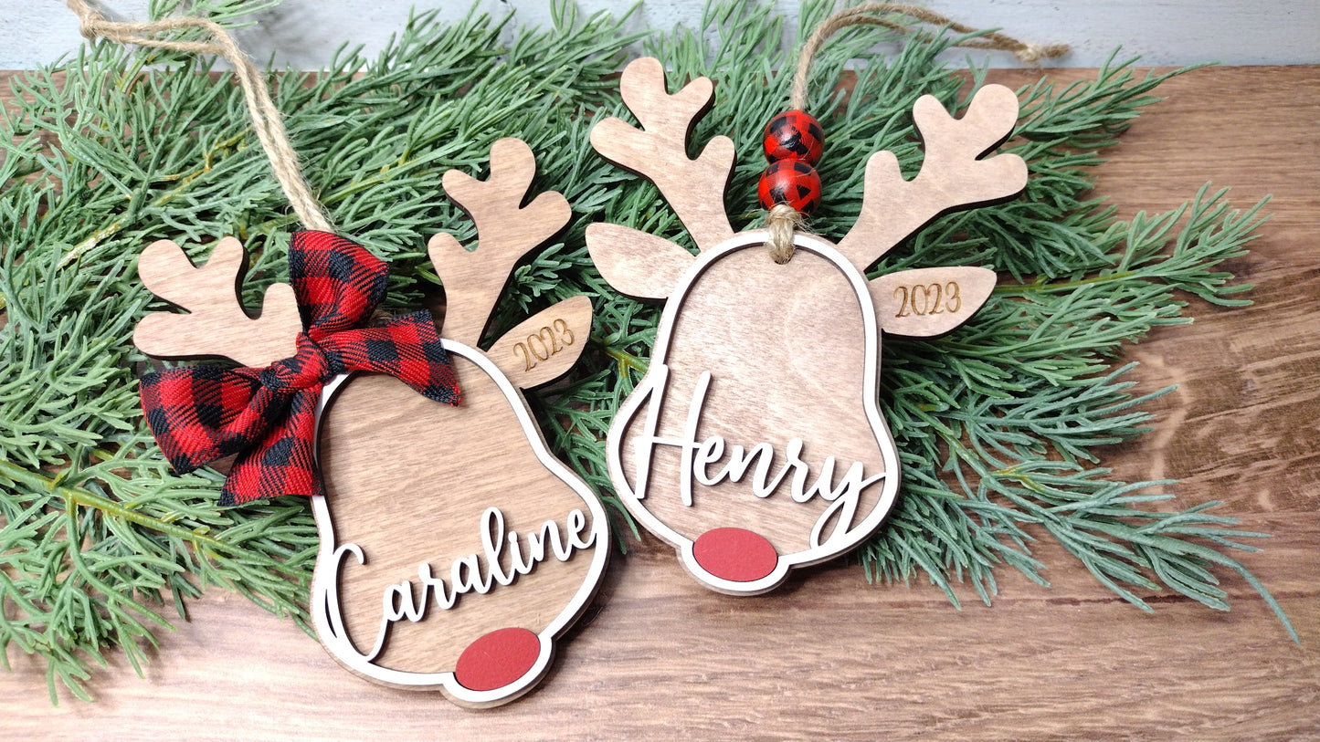 Personalized Reindeer Ornament