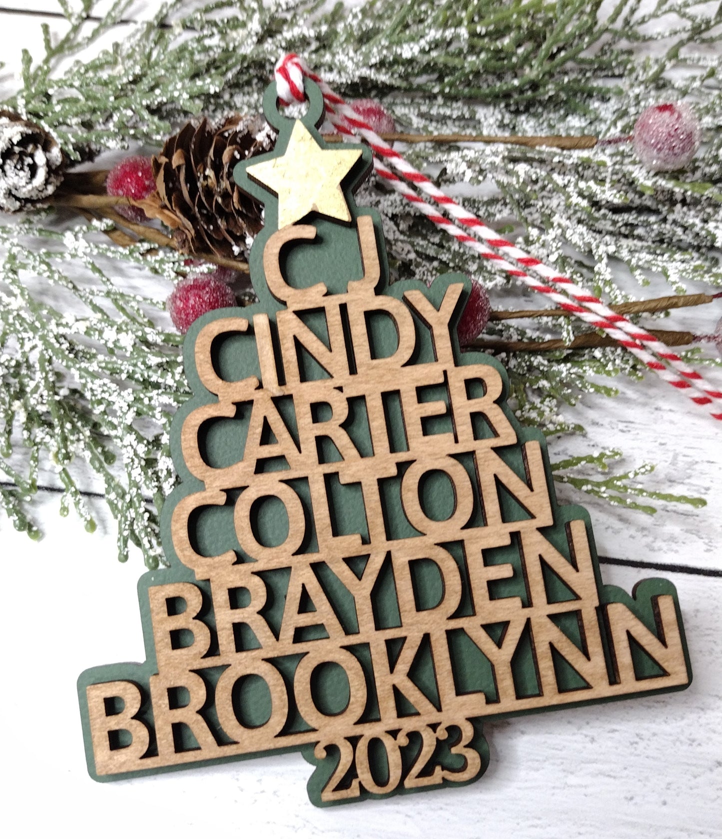 Custom Family Christmas Tree Ornament