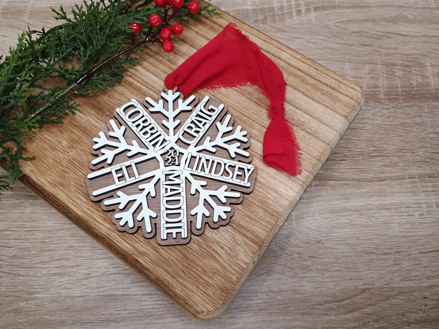 Custom Family Snowflake Ornament