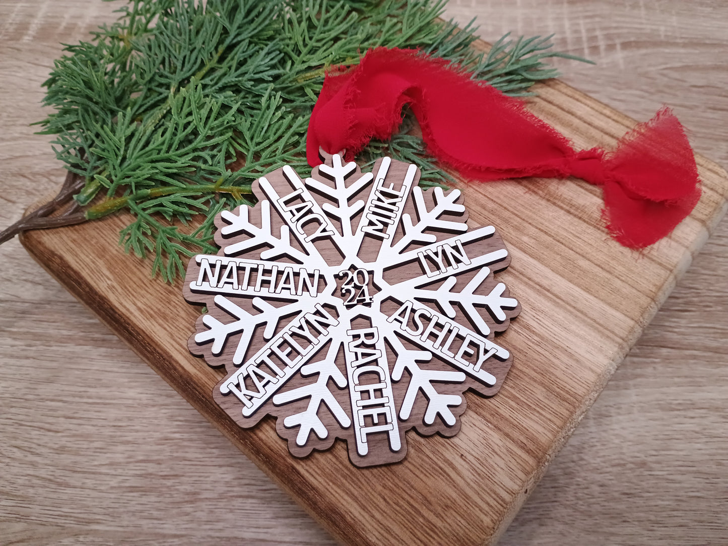 Custom Family Snowflake Ornament