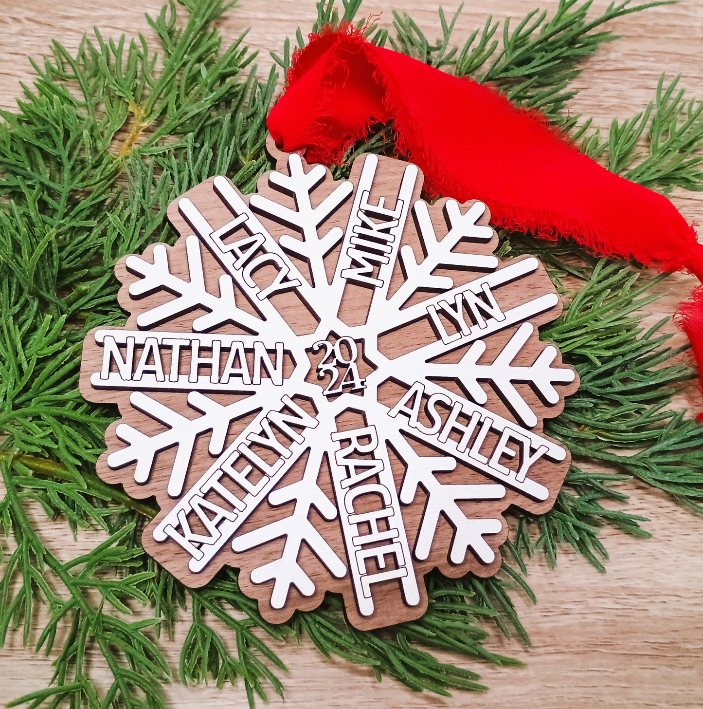 Custom Family Snowflake Ornament