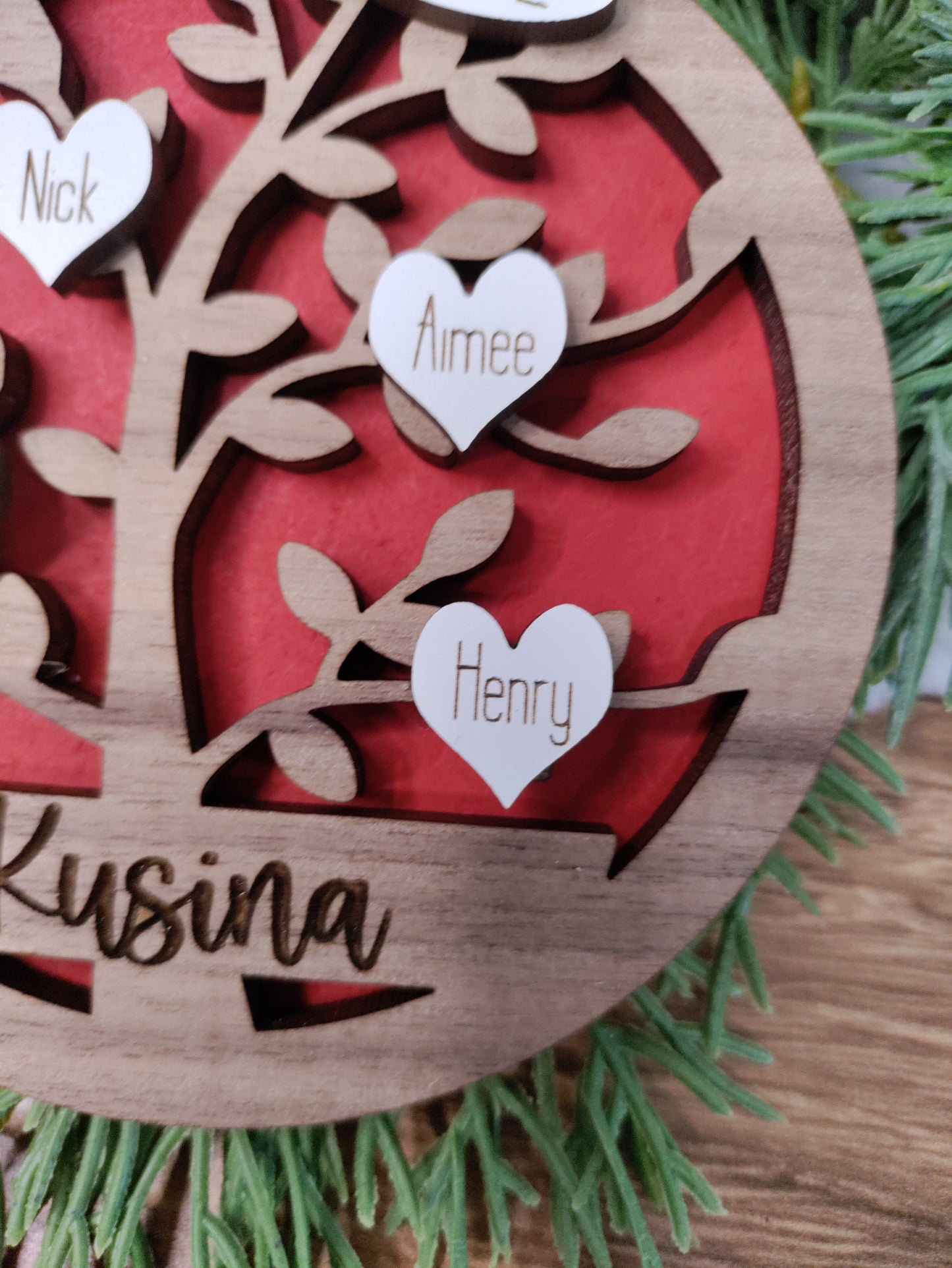 Family Tree Personalized Ornament with Year